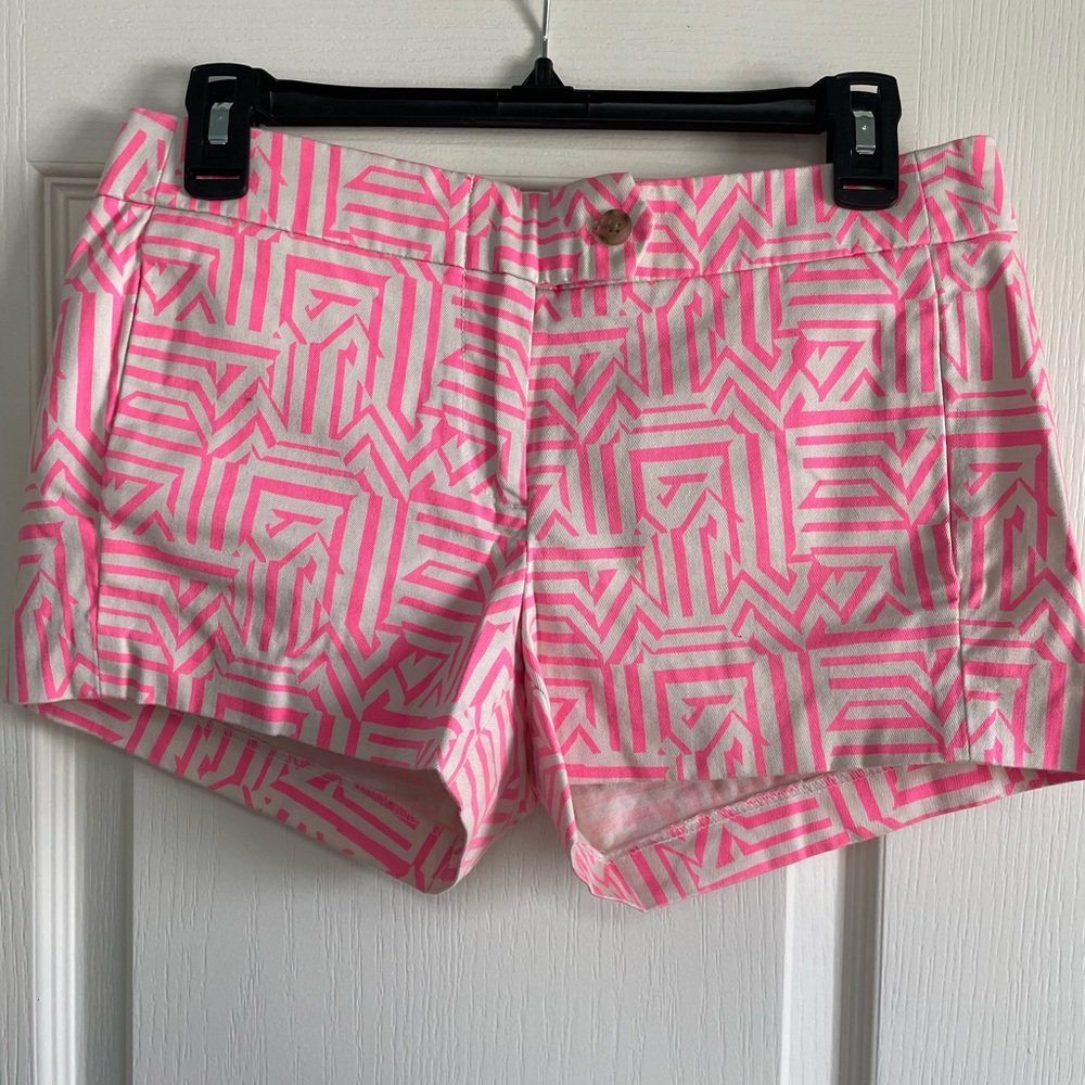 J Crew city fit pink print chino short